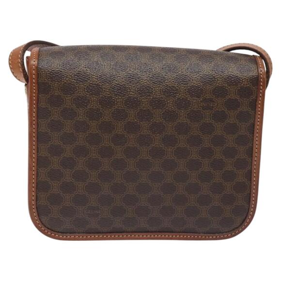 CELINE Macadam Canvas Shoulder Bag Pvc Brown Gold - Picture 3 of 13